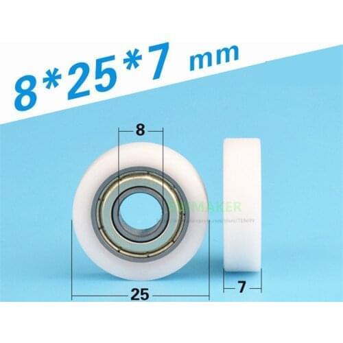 10pcs 8*25*7mm POM wrapped 698zz bearing wheel, non-608 bearing pulley, non-standard design accessories