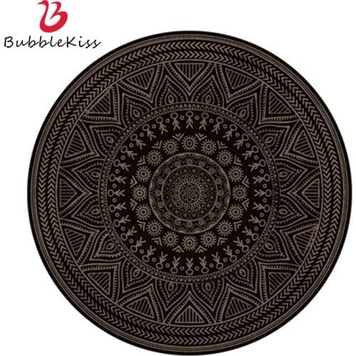 Bubble Kiss Round Rugs For Living Room Geometric Printed Dust Proof Area Carpets Retro Home Custom Bedroom Decorative Floor Mats