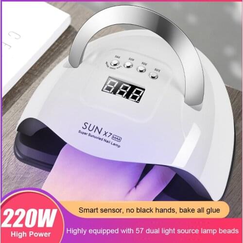NEW Nail Lamp 220W Four-speed Intelligent Induction Phototherapy Lamp Nail Extension Nail Polish Baking Light Therapy Nail Lamp