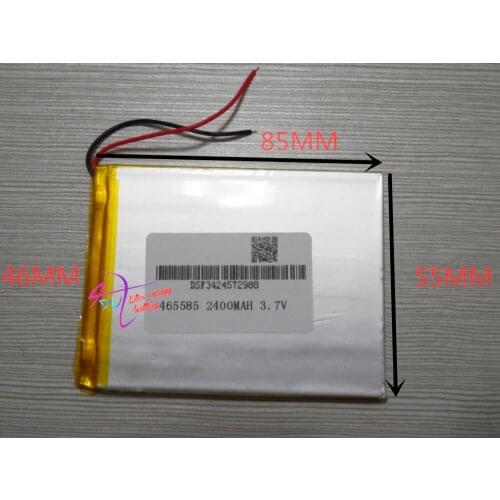 Best battery brand 3.7V polymer lithium battery 465585 GPS MP4 Pocket PC mobile power 2400MAH