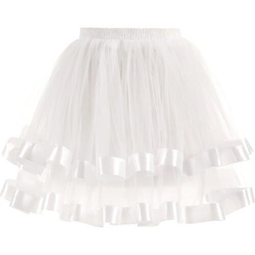 2018 New Spring Summer Short Mini Girl For Wedding Bridal Bridesmaid Petticoat Women Tulle Skirt Tulle Tutu Lolita Sa