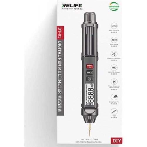 RELIFE DT-01 Smart Pen Type Multi-Function Mini Multimeter Non-Contact Tester Phase Sequence Meter For Mobile DIY Repair Tools