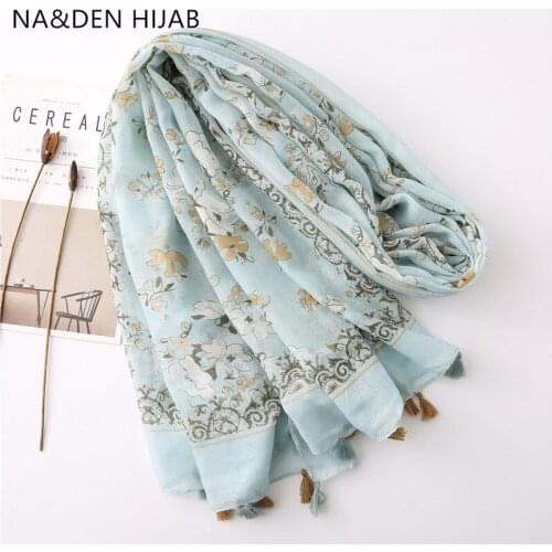 NEW Spring Muslim hijab Summer beach wraps Tropical scarves Viscose HI-Q flower print shawls Women Headband pendant 10pcs/lot