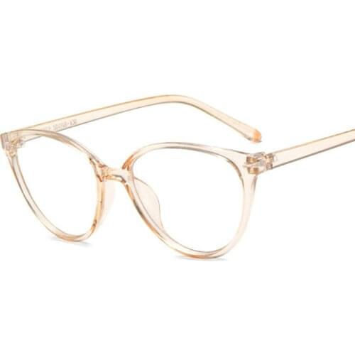 Fashion Cat Eye Glasses Women Transparent Plastic Frame Optical Lens Ladies Eyewear Anti Blue Light Computer Eyeglasses Oculos
