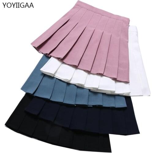 Fashion Womens Skirts Elastic Waist Female Pleated Skirt Preppy Style Ladies Girls Mini Skirts Summer Women Short Tennis Skirt