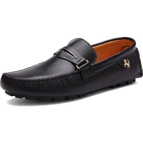 Genuine Leather Men Casual Shoes Italian Mens Loafers Shoes Man Moccasins Slip On Driving Luxury Mens Flats Breathable Comfy