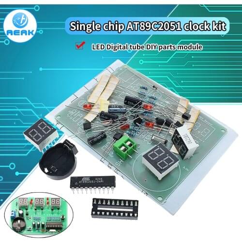 DIY Kits AT89C2051 Electronic Clock Digital Tube LED Display Suite Electronic Module Parts and Components DC 9V - 12V