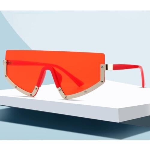 New Design Sunglasses Women luxury Fashion One Lens Metal Half Frame Unique Appearance Outdoor Photo Sun Glasses Man Retro