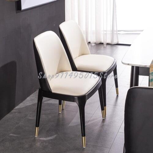 Dining Chair Modern Minimalist Nordic Solid Wood Chair Restaurant Backrest Stool Light Luxury Net Red Leisure Chair