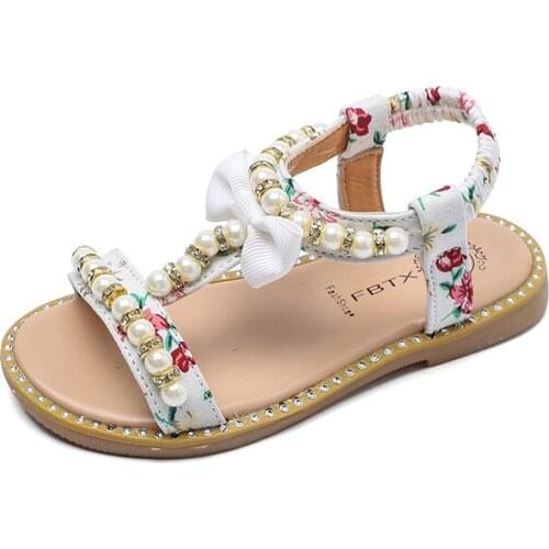Girls Shoes 2020 Baby Girl Dance Shoes Big Kidsbeaded Bow Bow Sandals For Girl Summer Shoes Child Beach Sandals1-6years
