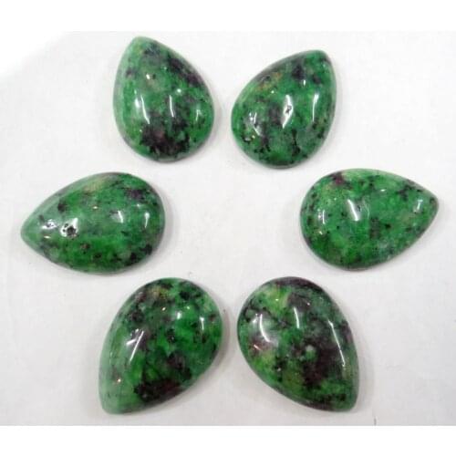 Wholesale 12PCS Natural Stone water drop Cabochons 25*18MM No hole zoisite Beads for DIY Jewelry Making Accessories