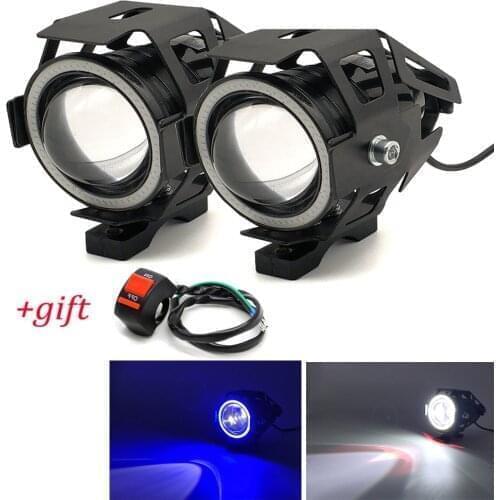 2Pcs Motorcycle Headlights Front Spotlight 12V U7 LED Light Fog Lamp For Yamaha Tenere 700 TENERE XT1200Z SUPER TENERE FZR400