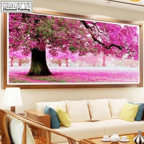 5D DIY Full Diamond Painting Mosaic Purple Tree Wedding Decoration Cross Stitch Needlework Diamond Embroidery Home Decor XY20
