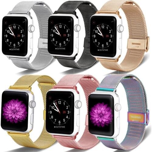 For Apple Watch strap strap 38/40 42/44mm stainless steel strap Iwatch metal strap strap series 1 2 3 4 5 6 strap high quality