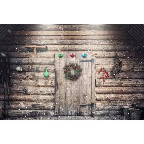 Christmas Backdrop Tree Noel Photography Backdrop Snowflakes Rustic Rural Wood House Background Photo Studio Backdrop Props