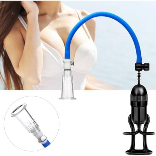 Hand Held Vagina Pump with QR Valve Acrylic Cylinder Vacuum Sucking Clitoris Couple Flirting Nipple Sucker Enlargement BDSM Toy