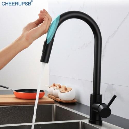 Kitchen Sink Touch Control Faucet Hot Cold Water Mixer Automatic Sensor Crane Deck Mount Pull Down Faucets Torneira Gourmet Taps