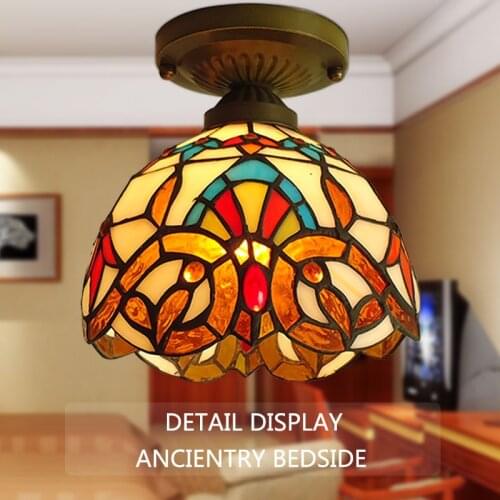 Style of the ancient Mediterranean small ceiling lamps, aisle lights lamp lamp Tiffany lamp inside the American village