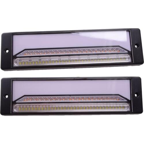 Universal 1 Pair IP68 3W Clear Lens 147LED Halo Neon Flowing Turn Signal Brake Tail Lights Car