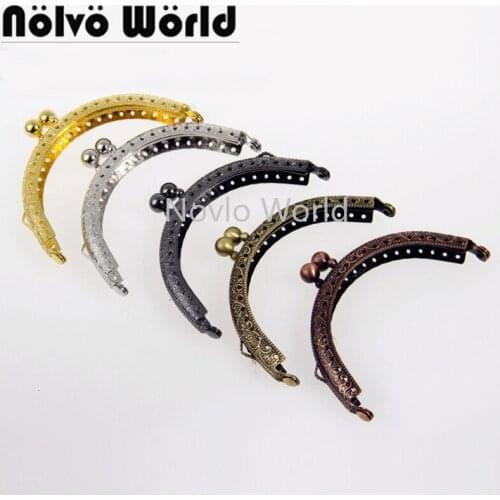10pcs 8.5cm 5 colors Retro Round Metal Purse Frame Handle for Clutch Bag Coin Kiss Clasp Lock Antique Bronze Hardware Bag