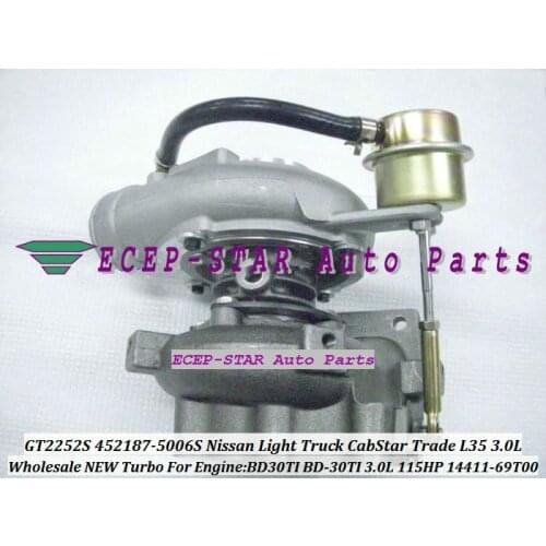 Free Ship GT2252S 452187 452187-5006S 452187-0005 14411-69T00 709693 Turbo For NISSAN CabStar Trade M100 L35 BD30TI BD-30Ti 3.0L
