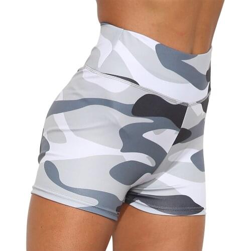 Camo High Waist Yoga Shorts Stretchy Push Up Fitness Workout Shorts Fabric camouflage Squat Proof Trainning Sport GMY Shorts