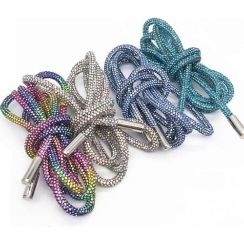 Round Rhinestone Rubber Hose Diamond Tube Trimming Jewelry Shoelace Drawstring Diy Trouser Hoodie Glass Rope Clothing Belt