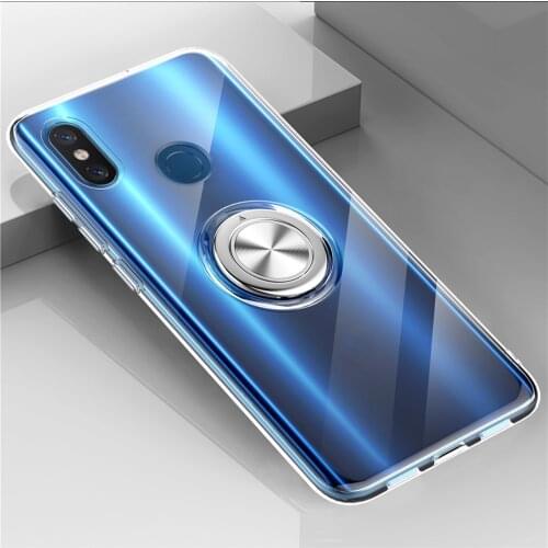 Clear Case For Samsung Galaxy A7 A9 2018 Transparent KickStand Magnet Metal Ring Case For Samsung Galaxy A 7 9 2018 A750 A920