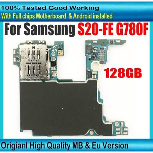 Unlocked logic board For Samsung Galaxy S20-FE G780F S20 FE G780F 128GB+6G RAM Motherboard with full chips Android OS EU Version