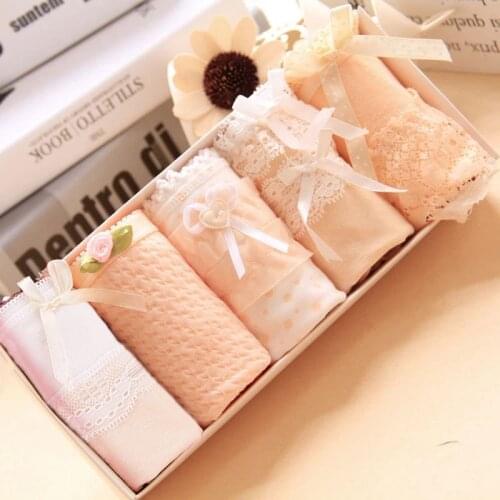 5pcs/Lot Panties Women Underwear Briefs Girls Sexy Bragas Mujer Lace Panties For Women Cotton Sexy Lingerie Tange Thong Panty