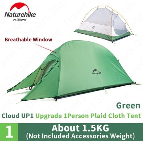 Naturehike tent Upgrade Cloud Up 1 Persons Camping Tent Outdoor 20D Silicone Ultralight Tent With Free Mat Hiking