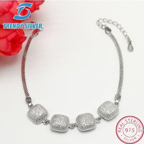 925 sterling silver with cz zirconia braceles bracelet for woman gifts for women femme jewelry jewellery luxury fashion shining