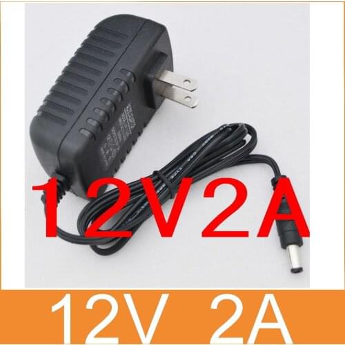 1PCS AC 100V-240V Converter Adapter DC 12V 2A 2000mA 24W Power Supply US Plug 5.5mm x 2.1-2.5mm for LED CCTV