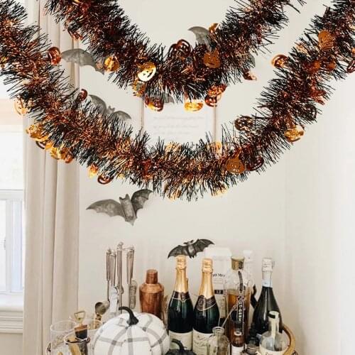 1pc/set Halloween Pumpkin Decorative Xmas Tree Witch Hanging Ornament Decoration Party Pine Garland Christmas Ribbon String