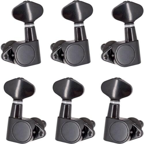 1 Pack 3R3L 6 Strings Guitar Tuning Pegs Keys Sealed Right Angle Screw Hole Black