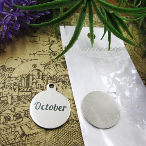 20pcs--"October Baby"stainless steel charms 5 styles for choosing DIY Charms for necklace bracelets