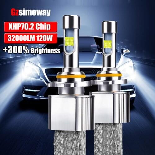 2PCS Car Headlight H7 LED H4 D1S D2S D2H LED Bulbs 5500K 6000K XHP70 120W 32000LM H11 HIR2 HB3 9005 HB4 Auto Headlamp Fog Lights