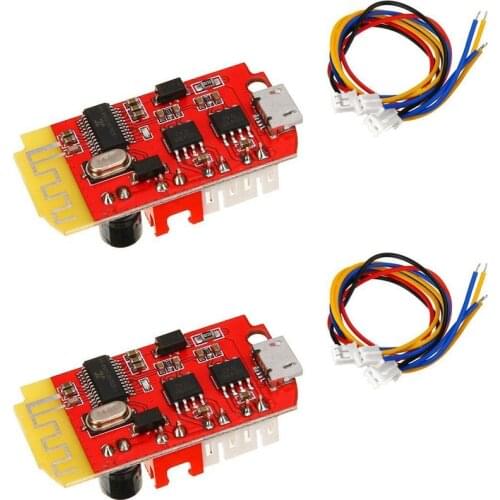 2Pcs Power Amplifier Board CT14 Micro- 4.2 Stereo Bluetooth Receiver Board Module 5W+5W for DIY Sound Box Speaker