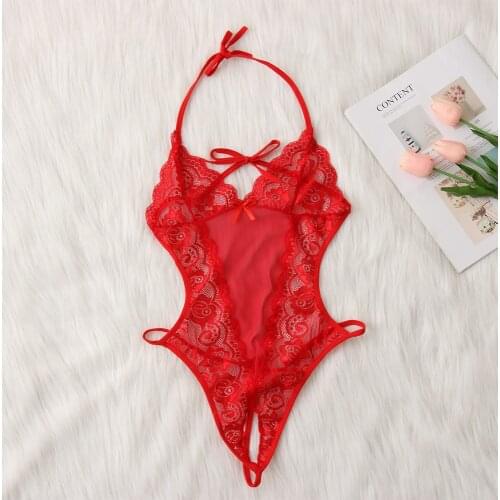 2021 Women Sexy Erotic Lingerie Lace Nightwear Babydoll Lace Backless Sleepwear Fashion Mini Bodysuit Underwear