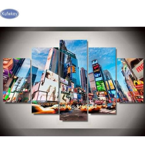 5pcs Full,Diamond Embroidery,5D,diy,Diamond Painting New York,city,Street,3d picture,Cross Stitch,Diamond Mosaic,home Decoration
