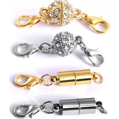 5Pcs/Lot Strong Magnetic Lobster Clasp Connector for Necklace Bracelet DIY Jewelry Making Chain Buckle Hook Jewelry Findings