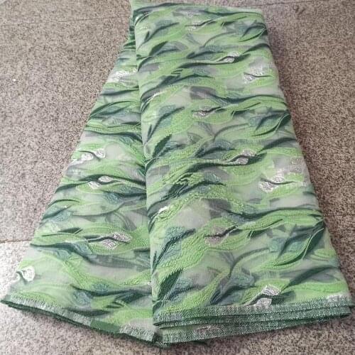 5yards/pc) Beautiful jacquard weaving African tulle lace in green fashion French net lace fabric for party dress FHS085