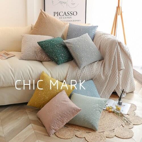Bronzing Decorative pillowcase Home Light Luxury Flannel Cushion Cover Bed Room Throw Pillow Cover Car Seat Decoration