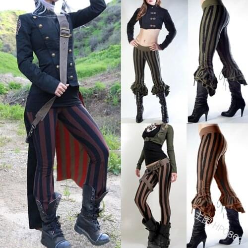 Pants for Women Cosplay Costume Medieval Gothic Steampunk Viking Pirate Pants Halloween Costume Sexy Women Retro Pants Costume
