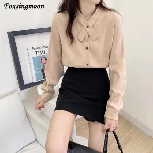 Foxsingmoon Black Blouses