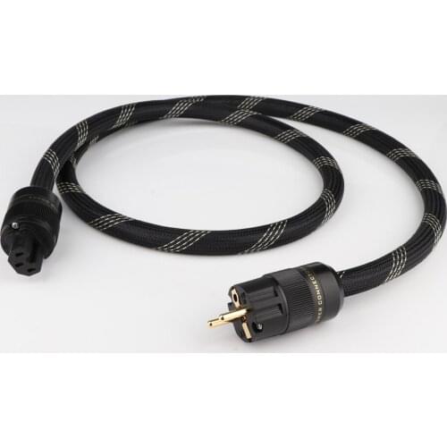 Hi-end 4N OFC copper schuko power cord hifi audio grade EU AC mains power cable with gold plated power connector plug