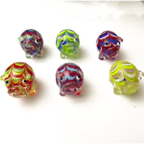 Custom handmade lampwork Hook strip murano glass pig figurines high quality Home Furnishing decorations cartoon animal ornaments