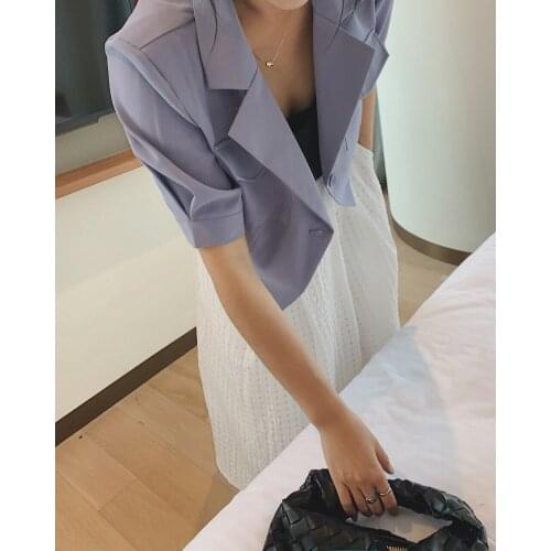 Jingoni Women's Blazers With Short Sleeves