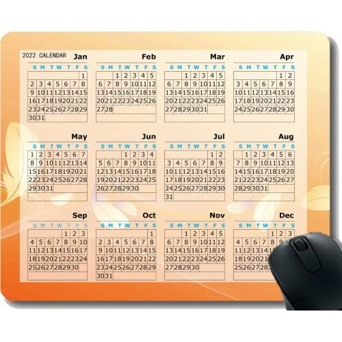 Calendar 2022 Year Mouse Pad,Veil Background Light Shape Flight Anti Slip Rubber Mousepads