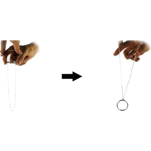 1 Pcs Magic Ring And Chain Cool Magic Tricks Props Metal Knot Ring On Chain Game Show Play Gift Kids Toys Magician Gimmick